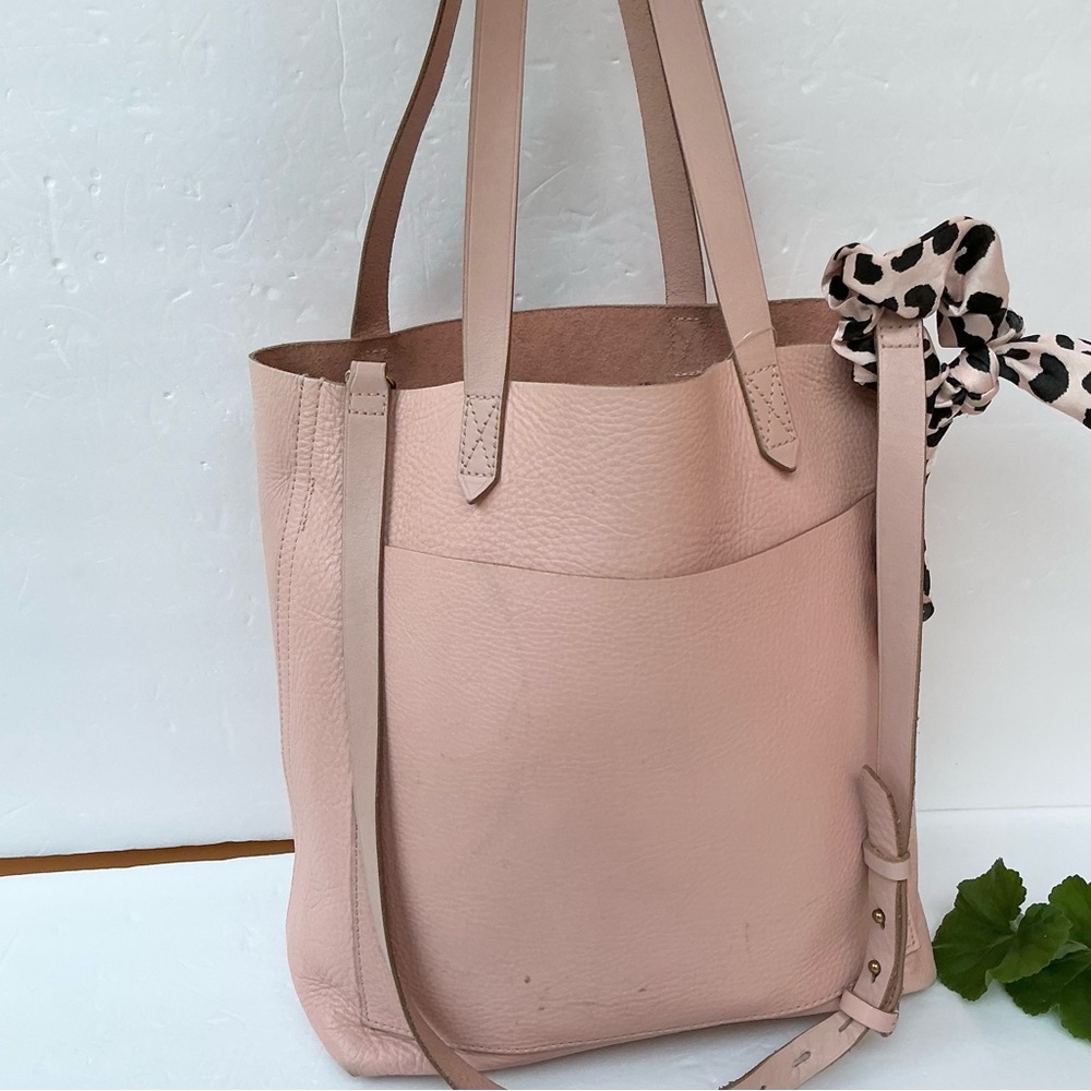 Madewell Transport Pink Leather Tote Bag